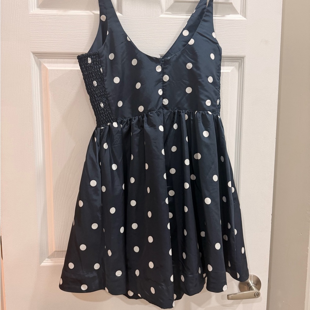 Navy polka dot dress